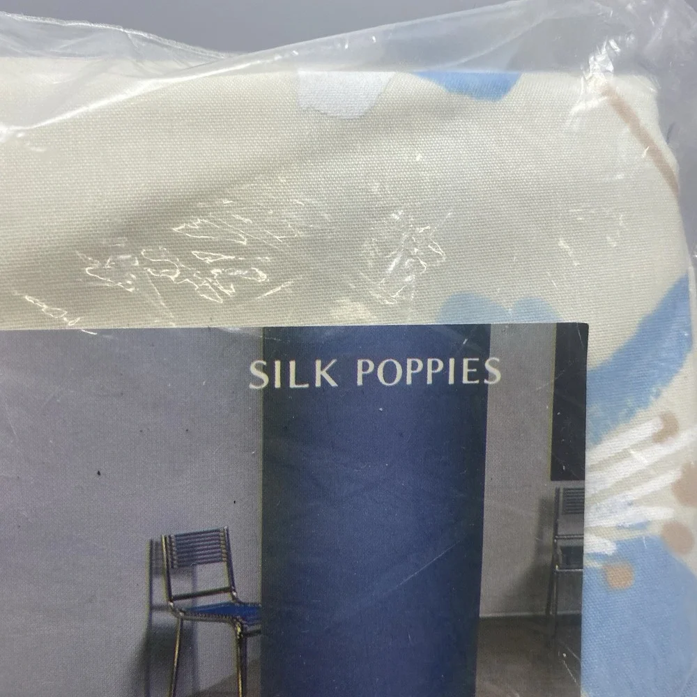 Vintage Springmaid King Flat Sheet Silk Poppies NOS Floral Pastels 1990s No Iron